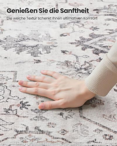 AMADA HOMEFURNISHING runder Teppich 120 cm, waschbarer Teppich Wohnzimmer rund mit Rutschfester Rückseite & langlebiger Kantenbindung… – Ansicht 7