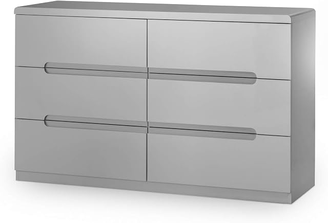 Julian Bowen Manhattan 6 Drawer Wide Chest, Grey
