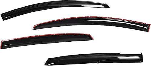 Miniatura 7 de 4 viseras laterales para ventana lateral, deflectores de protección contra la lluvia, deflectores de repuesto negro brillante para Sentra 2013-2019