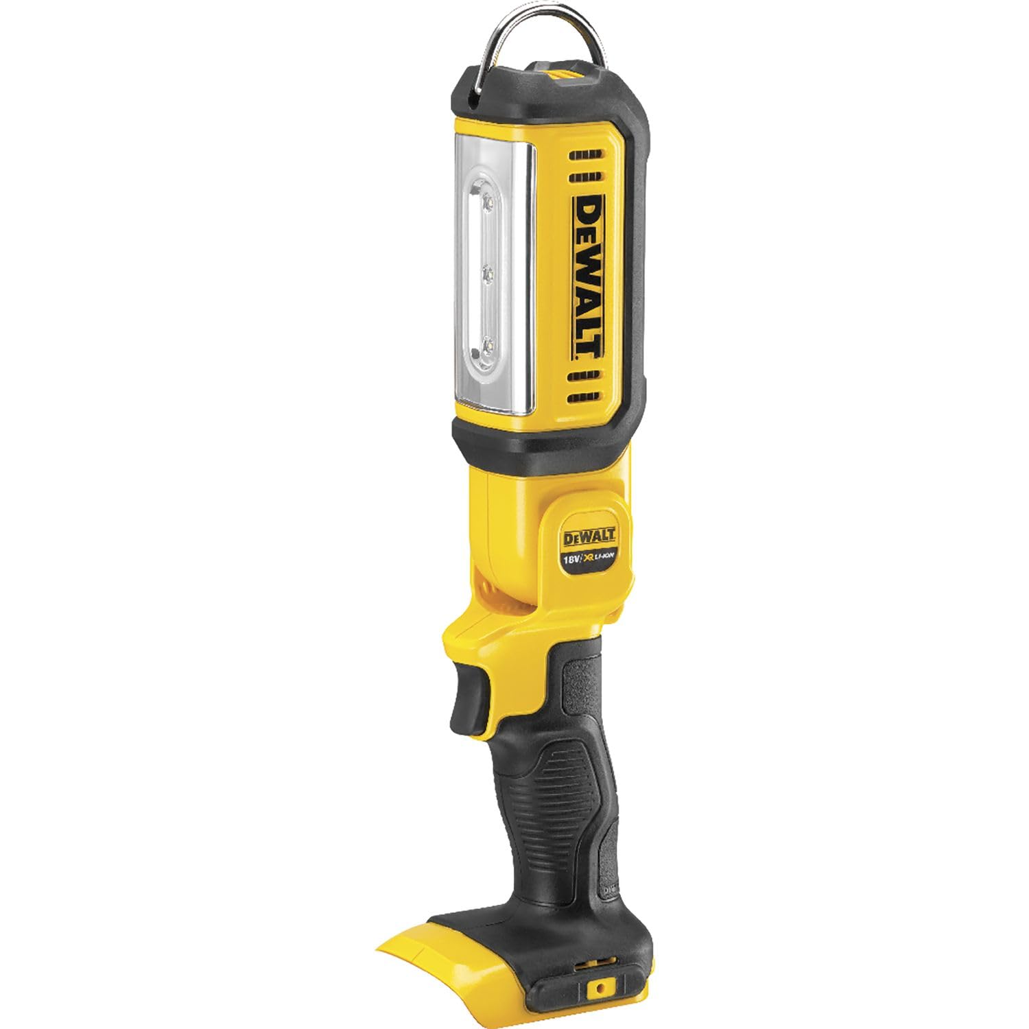 DEWALT - Lampe LED XR 18V - DCL050-XJ - Lampe à Faisceau Large Vendue Sans Batterie, Ni Chargeur - 2 Réglages de Luminosité - 250-500 Lumen - Tête Articulée - Classe FR IP54