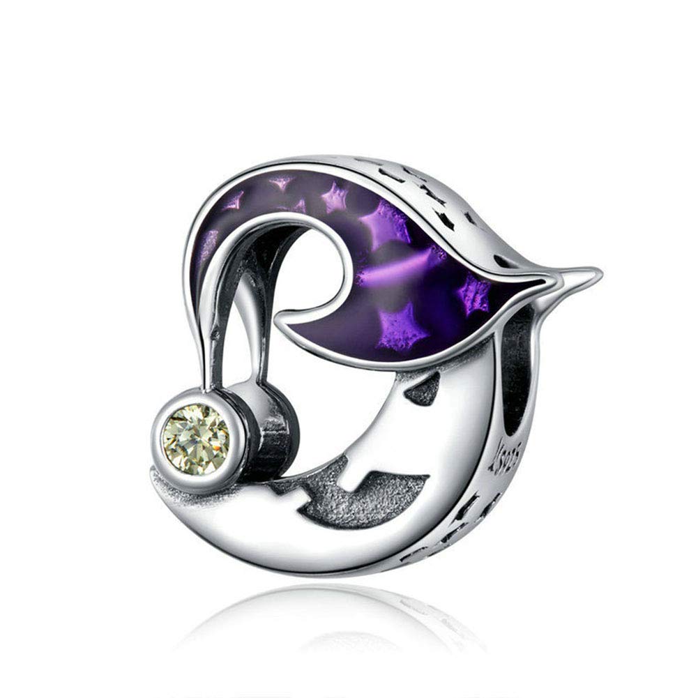 Pumpkin Charm 925 Sterling Silver Halloween Charm Witch Charm Moon Charm Skeleton Charm Ghost Castle Charm for Pandora Charm Bracelet
