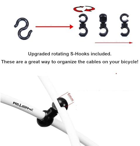 Juscycling Universal Bicycle Brake Housing Cable Kit For Bicycles -5 Color Options (Black) #TOP3