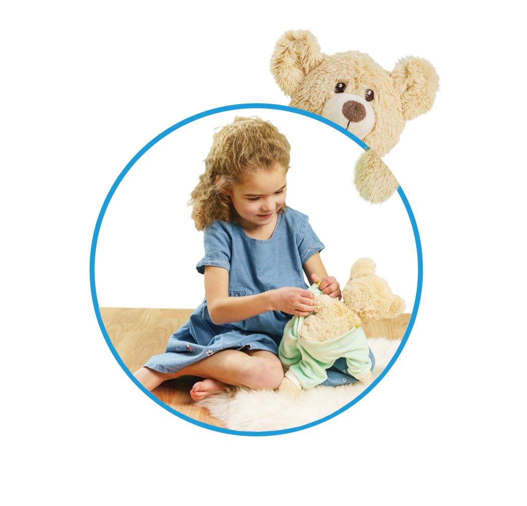 Heless 55005 - Osito de Peluche en Color Beige, Aprox. 42 cm de Altura Osito de Peluche para Vestir y desvestir, para querer y como compañero de Juegos