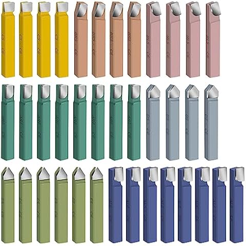 38PCS 5/16" Metal Lathe Cutting Tools,C-6 Carbide Tip Cutter Tool Bit Cutting Set,Milling Welding Bit Lathe Cutting Tool Kit for Metal Lathe Tooling Cover