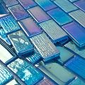 Adedeo Glass Mosaic Tile Backsplash Fantasy Blue 12 x 12 Inch Glossy Pool Glass Tile for Swimming Kitchen Bathroom Shower Waterline Fountain Spa Wall (5-Pack, 5 sq.ft.)