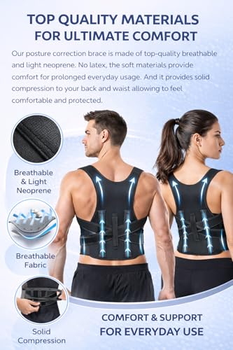 Image of ANTIL'S Posture Corrector Back Support Belt for Men & Women | Adjustable Back Straightener for Spine Alignment | Shoulder & Clavicle Support Brace | Universal Size Metallic Posture Corrector Belt
