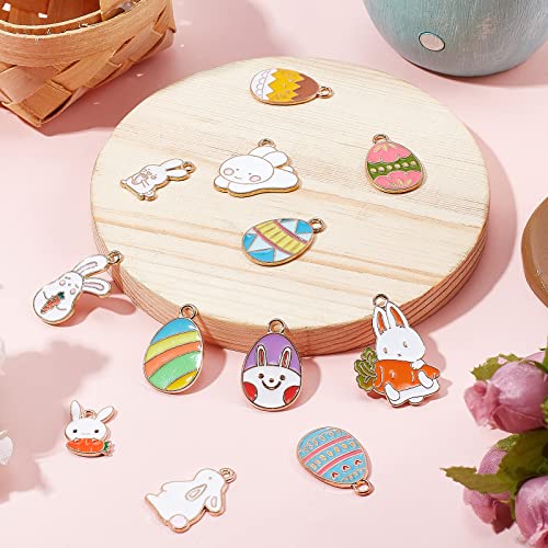 SUNNYCLUE 1 Box 48Pcs 12 Styles Easter Egg Charms Bunny Charms Bulk Enamel Rabbit Carrot Charm Cartoon Animals Charm for Jewellery Making Charms Bracelet Necklace Earring Women DIY Crafts Supply - Image 4