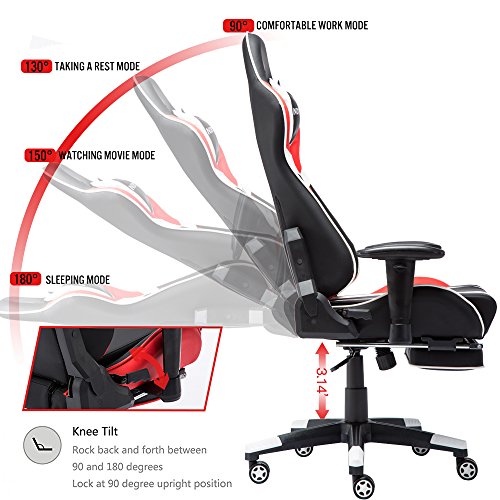 Ergonomic Racing Seat with Massager Lumbar Support - Image 4