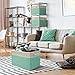 Sorbus Fabric Storage Cubes 15 Inch - Big Sturdy Collapsible Storage Bins with Dual Handles - Foldable Baskets for Organizing -Decorative Storage Baskets for Shelves | Home & Office Use -3 Pack| Green