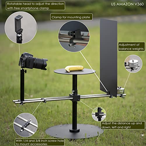 Image of DF DIGITALFOTO V360 Degree Camera Spinner,Professional Photography Turntable Photo Booth for YouTube Vlog Unboxing Commercials Video B-Roll Footage Food Jewelry Slow Motion Bullet-time