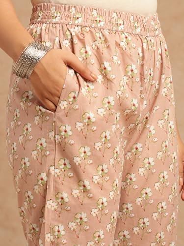 Image of Vbuyz Women's Cotton Printed A-Line Regular Fit Kurta Pant with Dupatta