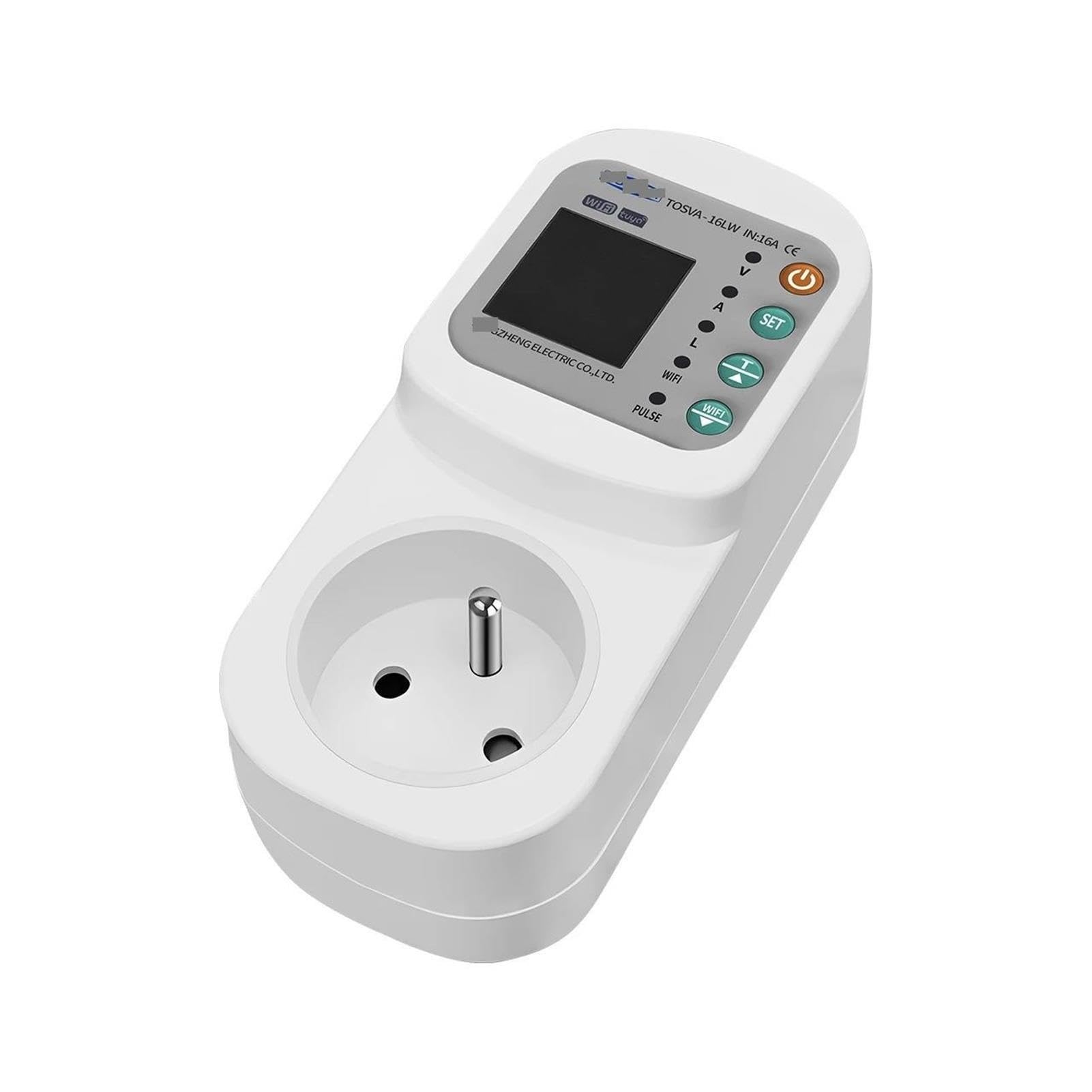 Toma de fuga de corriente de voltaje WIFI TOSVA-16LW CA 110V 220V potencia ajustable 1-16A con medición de PE