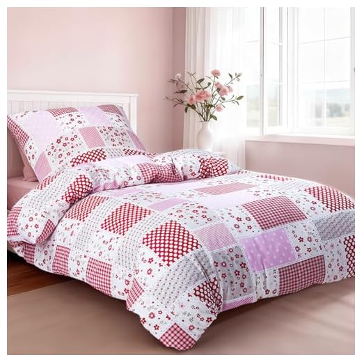 Utopia Bedding Bettwäsche 135x200 Set - Mikrofaser Bettbezug 135x200 cm + 1 Kissenbezug 80x80 cm - Schwarz 3 HENGWEI Baumwolle Bettwäsche 135x200 aus 100% Bio-Baumwolle Winter Bettwäsche-Sets für Allergiker mit Reißverschluss, Renforce Bettbezug 135 x 200 + Kissenbezug 80x80, Karierte Blumen, 95 g/m²