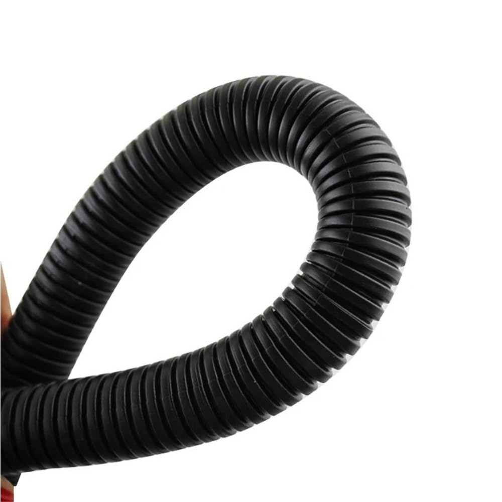 Tubo de Revestimiento Corrugado de Apertura, Tubo Negro de PP, Tubo de Revestimiento de arnés de Cables de Polipropileno for Equipo, 1 Pieza(20METERS*13MM)