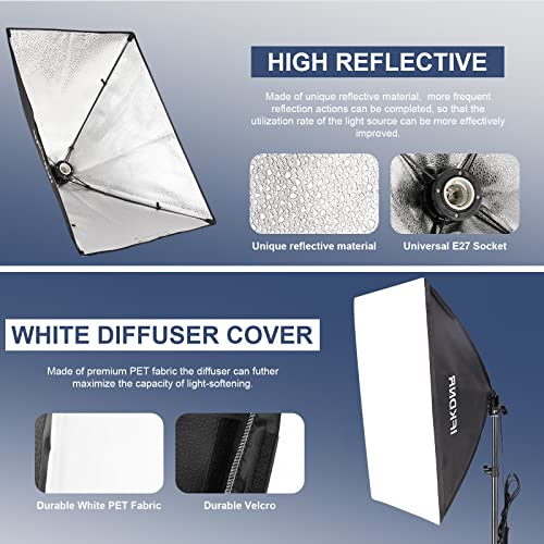 Softbox Lighting Kit, Ifkdnr 105W Led Continuous Photography Lighting 20"X28" Softbox 5500K 110V-240V Ac Bulbs Studio Light For Video Recording Portrait And Video Shoot With E27 Socket #TOP2