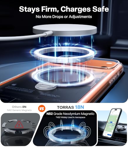 Image of TORRAS Luxury 360 Click-Lock Rotating Stand Case for iPhone 17 Pro | Mil-Grade Protection Cover | Fit for MagSafe | Camera Control | Premium Imported | Flagship Ostand Q3 Spin 6.3'' Clear