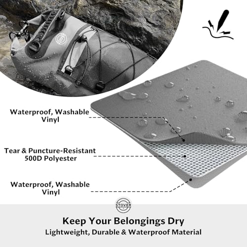 STOVER 5/10/25/30/40/55L Waterproof Dry Bag- Roll-Top Backpack w/Phone Case- Kayaking, Hiking, Camping, Boating- Men/Wom - Additional View