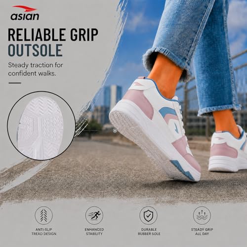 Image of ASIAN Petal-01 Women's Chunky Casual Sneakers | Memory Foam Comfort, Breathable Upper & Shock-Ready Sole | Ideal
