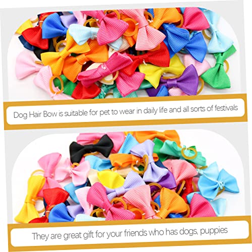 WOONEKY 50 Unidades Flor De Cabeça De Animal De Estimação Arcos De Cabelo Para Cães Grampos De Cabel
