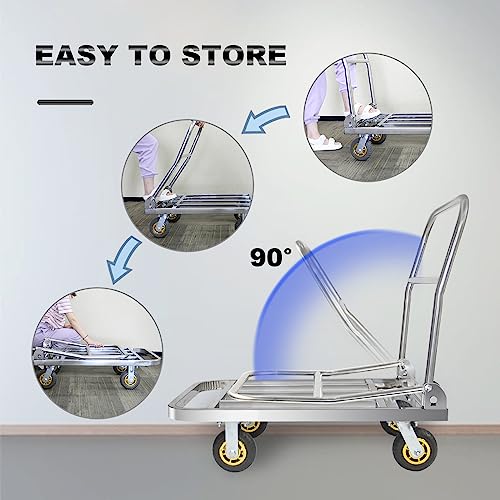Carretilla plegable resistente 660lbs acero inoxidable miniatura 5