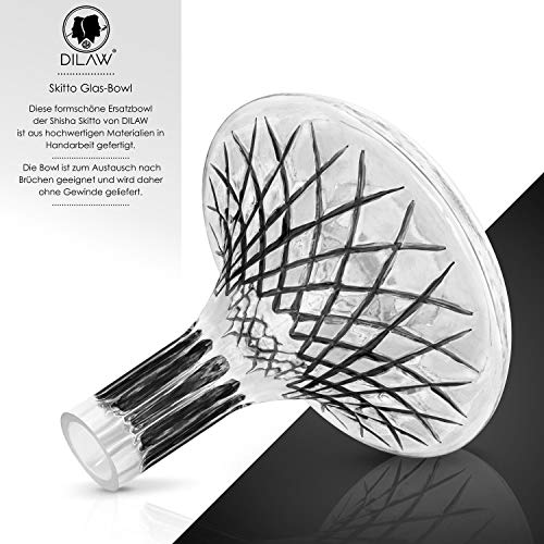 DILAW® SKITTO X Shisha Bowl Glas Ersatzglas Big Bowl ohne Gewinde Passend auf Shisha-Modelle mit Einer Außendurchmesser… – Bild 4