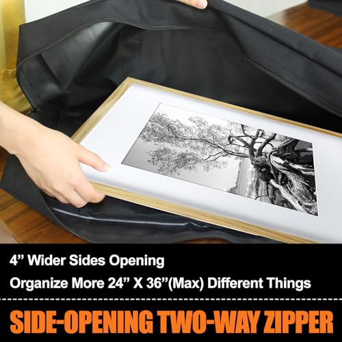 Image of Cupohus 25 inch x 37 inch Lightweight Art Portfolio Bag (Edition 2.0) with Outer Pockets and Handle, Student Carry Transport Storage Bag for 24 inch x 36 inch Artworks