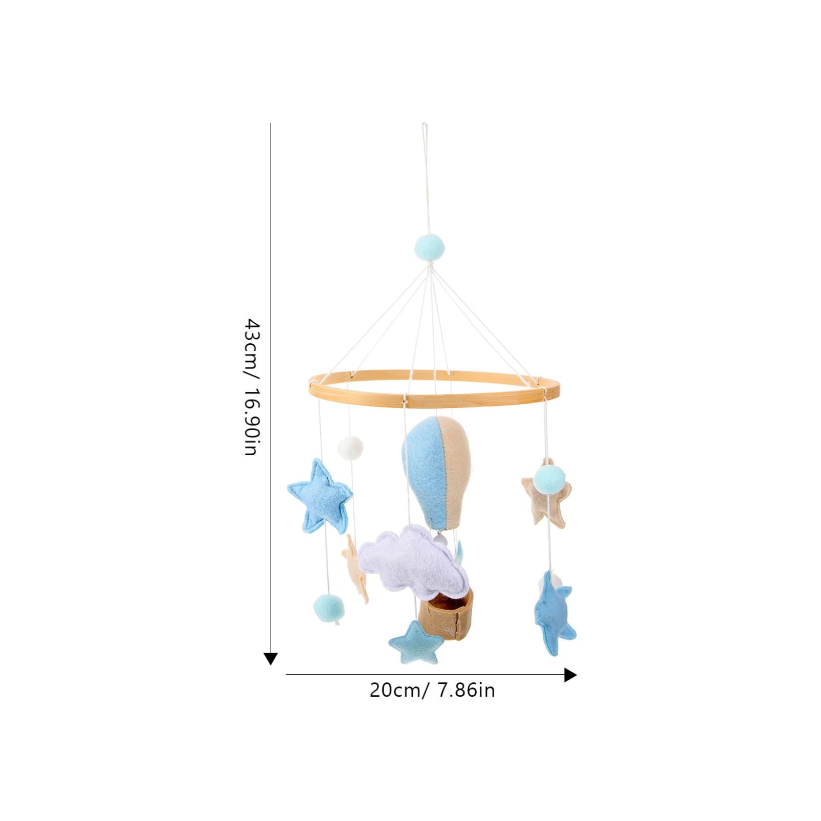 Hohopeti Hanging Ornament Cloud Hot Air Balloon Mobile Nursery Decor Felt Balls Pendant