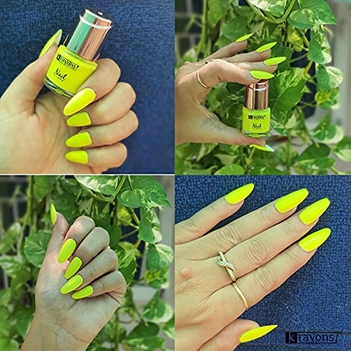 Image of Krayons Crazy Gel Nail Enamel, Waterproof, Longlasting, 8ml Each, Multicolor, Pack of 3 (Neon Orange, Neon Yellow, Deep Blue)