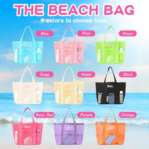 Personalized Pink Beach Bag with Embroidered Name,Foldable Travel Tote，Custom Tote Bag Travel Essential3