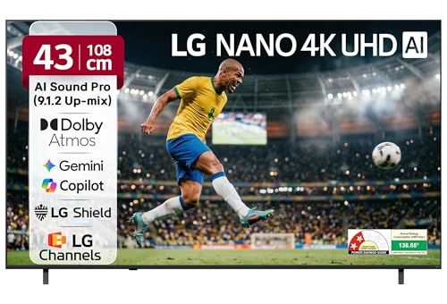 LG 108 cms (43 inches) NU87 AI Series Nano 4K Ultra HD Smart webOS VA LED TV 43NU870BPLA