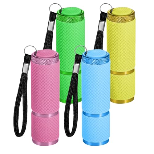 XLTXWD 4Pcs Small Torch, Kids Torch with Rubber Grip for Camping Hiking Outdoors Gift Pocket with Rubber Grip for Hiking Camping Essentials Outdoors Gift [Class A+++]