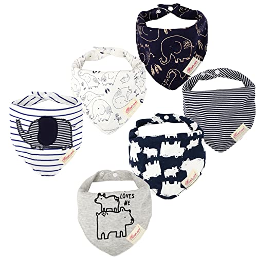 Yafane 6 Baberos Bebe Bandanas Recien Nacido Niña Niño Bufanda Toalla Drool Algodón para Bebé Absorbente Suaves Unisex (Multicolor 01)