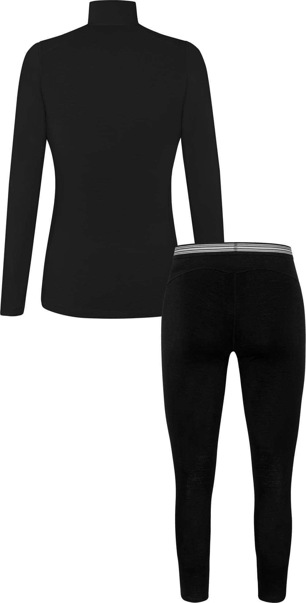 normani Damen Merino Set Unterwäsche-Set Garnitur Damen Thermo Pullover mit Reißverschluss und Unterhose - 100% Merinowolle Thermounterwäsche Ski-Funktionsunterwäsche