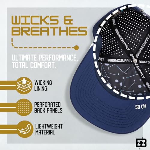 Image of BRIMZ Golf Performance Hat - Tee Holder & Magnetic Ball Marker - Breathable, Sweat & Water Resistant Golfing Snapback Hat