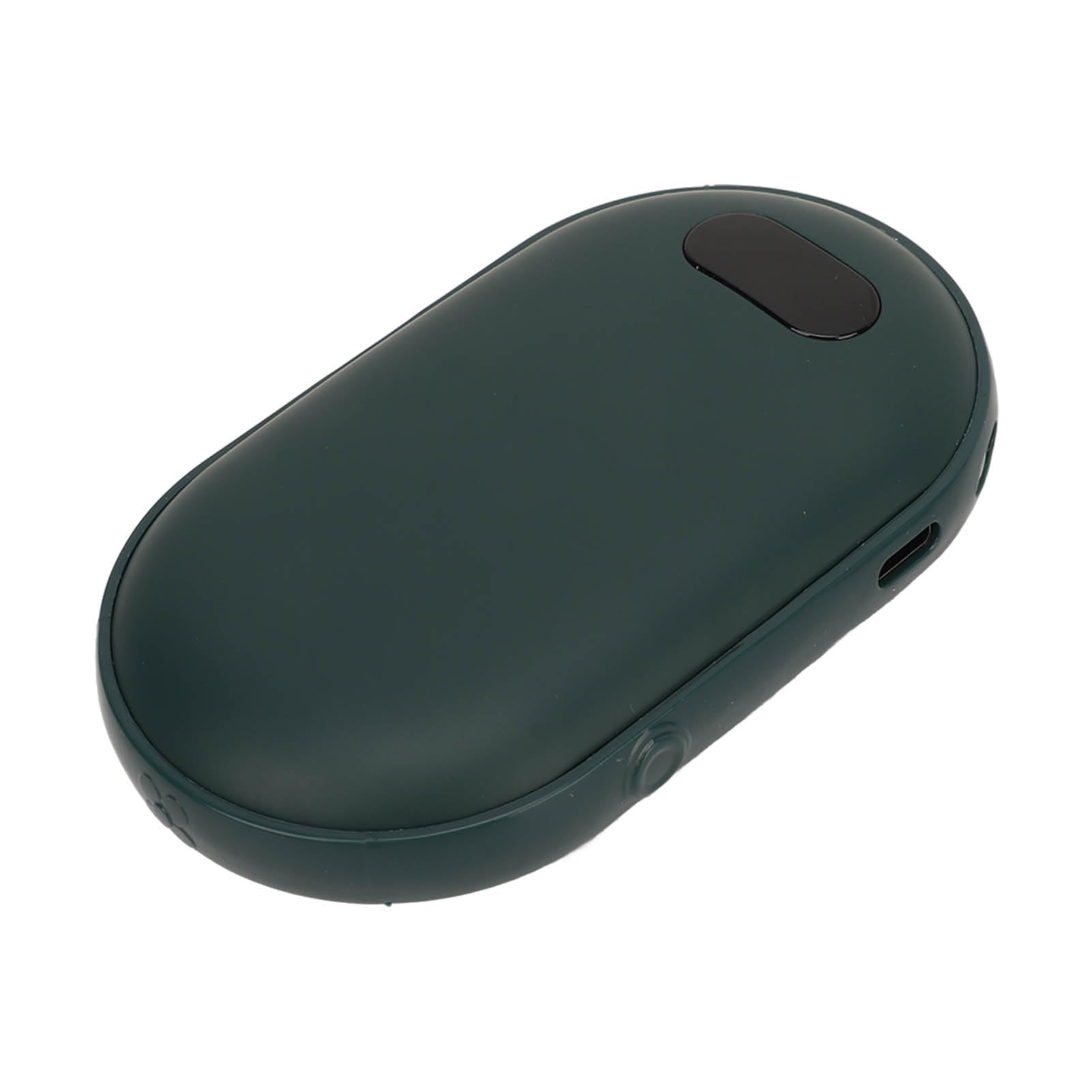 Chauffe-Mains électrique, Rechargeable par USB 2 en 1, Batterie 6000 MAh, Portable, Doux pour la Peau, avec Lanière pour la Randonnée et Le Ski (Green)