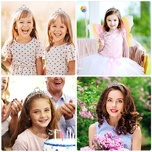 WLLHYF Silber Prinzessin Krone Kristall Schärpe Tiara Strass Stirnband Haarschmuck für Geburtstag Weihnachten Dekoration Frauen Mädchen Braut Hochzeit Haarbänder Schmuck (Silber)