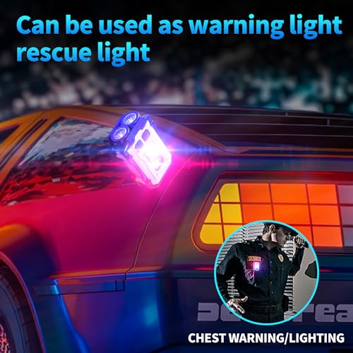 Image of 2 Pack Mini Keychain Flashlight with Clip, LED Magnetic EDC Key Chain Light for Mechanics with COB Sidelight, USB C Rechargeable Small Multi-Use Waterproof Light for Work Car Repair