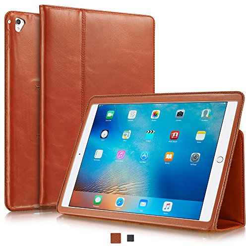 KAVAJ Leather iPad Pro 9.7 Case Cover Berlin for Apple iPad Pro 9.7 Cognac-Brown Genuine Cowhide Leather with Built-in Stand Auto Wake/Sleep Function. Slim Fit Smart Folio Covers iPad Pro 9.7 Model