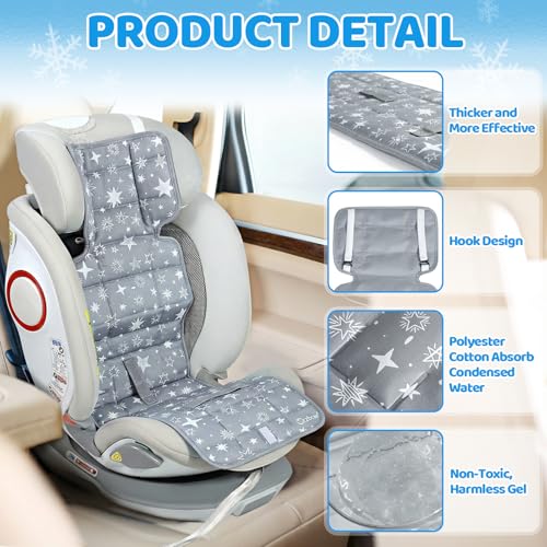 Image of Orzbow Car Seat Cooling Pad with Insulated Bag, Carseat Cooler Pad for Babies Toddler Kids Infant, Portable Baby Cooling Pad for Hot Summer to Keep Comfortable, Grey