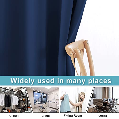 Image of RYB HOME Room Divider Curtains, Solid Heavy Duty Blackout Drapes Soundproof Large Window Treatment for Bedroom Dining Hall Shared Area, W 150 x L 108 inches, Navy Blue, 1 Panel