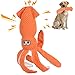 SUNKYPUP Dog Squeaky Toys/Large Dog Toys/Plush Dog Toys/Big Dog Toys/Stuffed Dog Toys/Dog Toys for Large Dogs/Durable Dog Toys/Puppy Chew Toys/Dog Chew Toys for Small, Medium, Large Dogs (Orange)