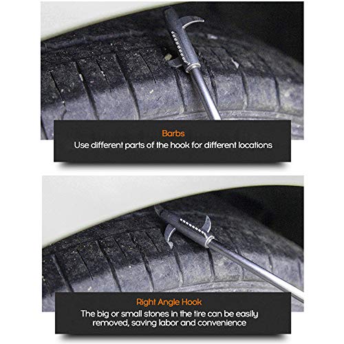 Pneu de carro Transparente Adaskala Stone Hook Limpador de pedra multifuncional Gancho de limpeza de