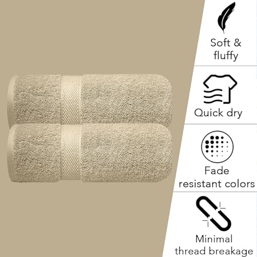 Image of Sulfar 100% Terry Ring Spun Cotton Face Towel - Quick-Dry, Highly Absorbent (480 GSM) (30 x 30 Cm) Beige (Pack of 2)