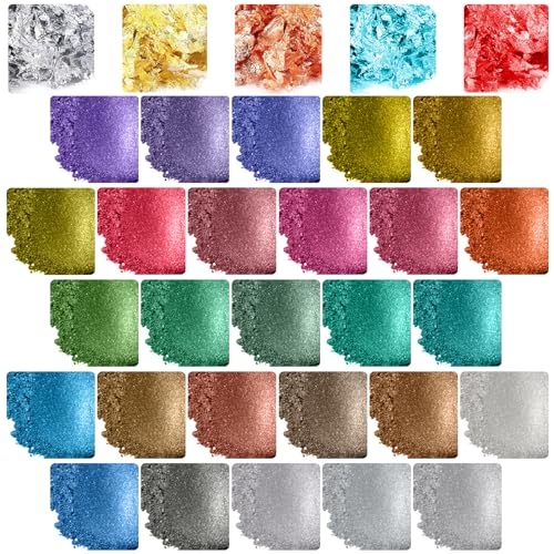 Sigwong MP-30 Mica Powder - 32 Pearlescent Epoxy Resin Color Pigments Set- Natural Cosmetic Grade Pigment thumb #1