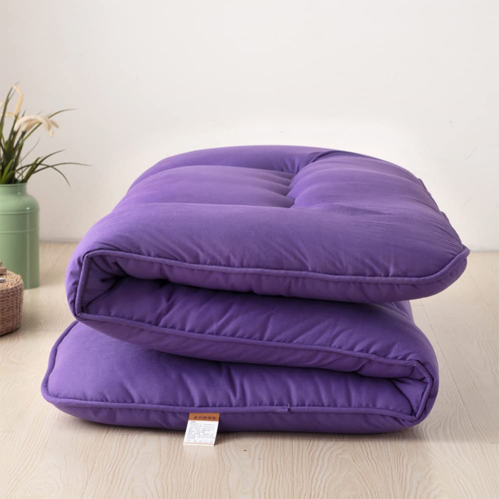 XHHBS Matelas futon Japonais Matelas de Sol en Molleton d'agneau Roll Up épaissir Matelas Chaud d'hiver Coussin de ménage Doux Quilt Tatami Rembourré for Le Rembourrage (Color : Grey, Size : Full