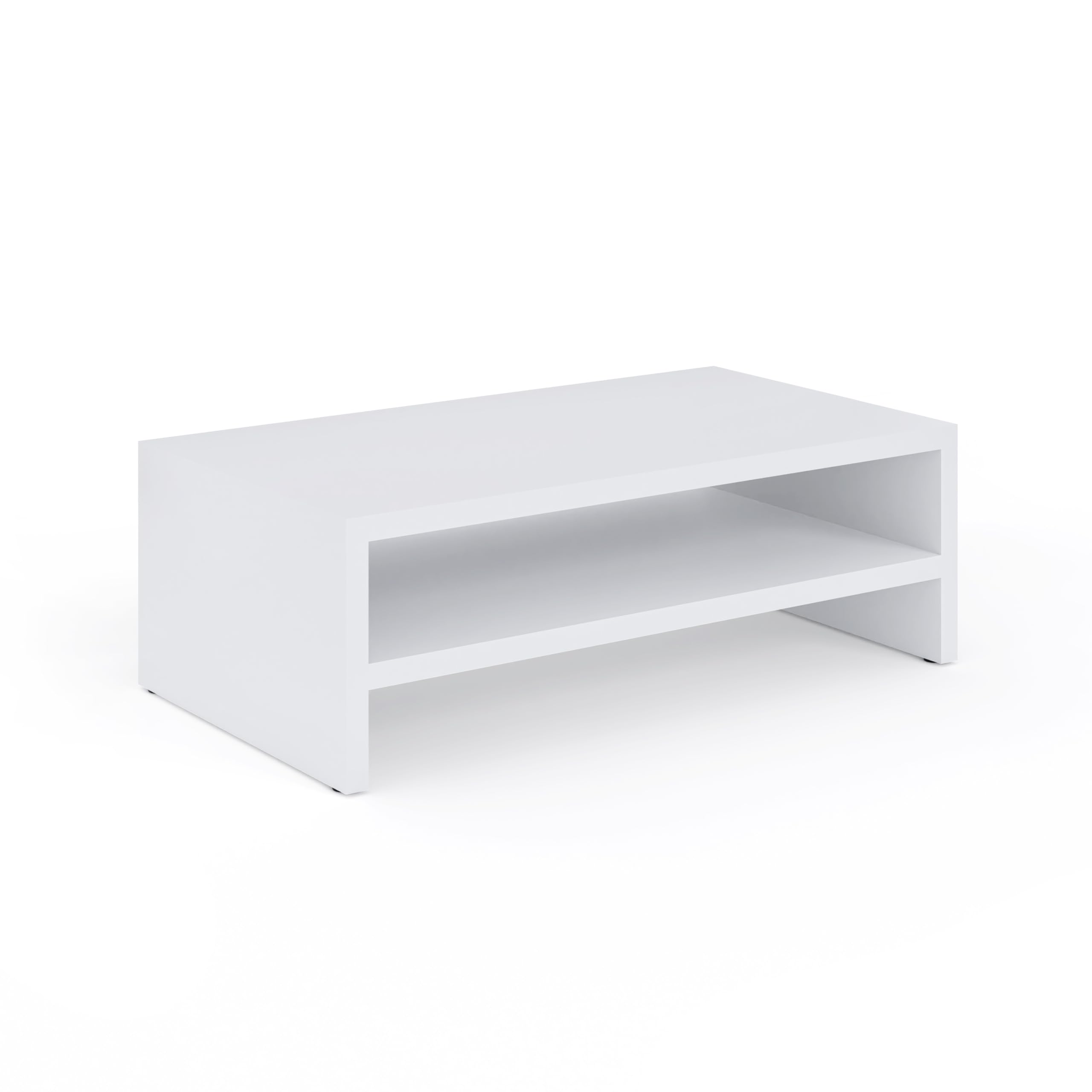 Supporto per monitor supporto per monitor per computer a 2 livelli supporto per laptop, supporto per computer, supporto per stampante con ripiano, ideale per il tuo ufficio a casa, Bianco