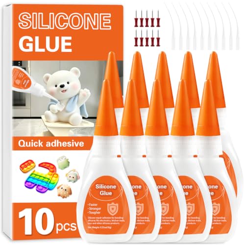 10Pcs Silicone Glue for Squishy Repair 10g Clear Silicone Adhesive