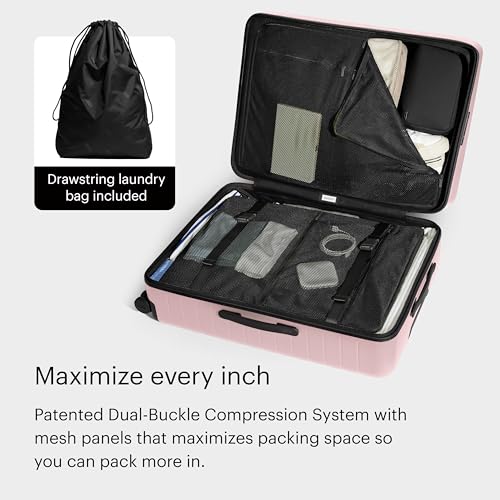 Image of Away Large Checked Luggage - 29-Inch Lightweight Hardside Suitcase with Four WhisperGlide 360 Spinner Wheels, Interior Compression System, TSA-Accepted Lock - Blush Pink