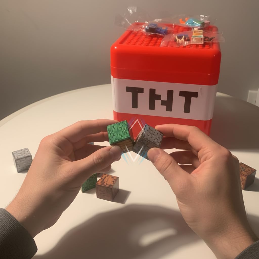 Manyetik Bloklar 150 Parça Random + 6 Karakter Ve TNT Saklama Kutusu, Manyetik İnşaat Küpleri, Manyetik Yapı Oyuncağı, Çocuklar için Eğitici Oyun Seti