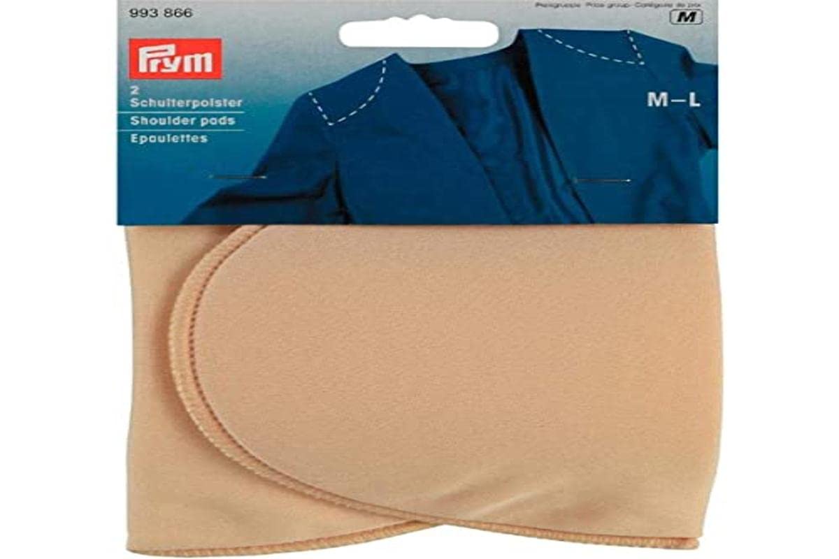 Prym Shoulder Pads Set-in w./o. Hook and Loop Fastening Flesh,Multi,M-L 160 x 115 x 15 mm, Haut, 2 Stück,PRYM_993866-1